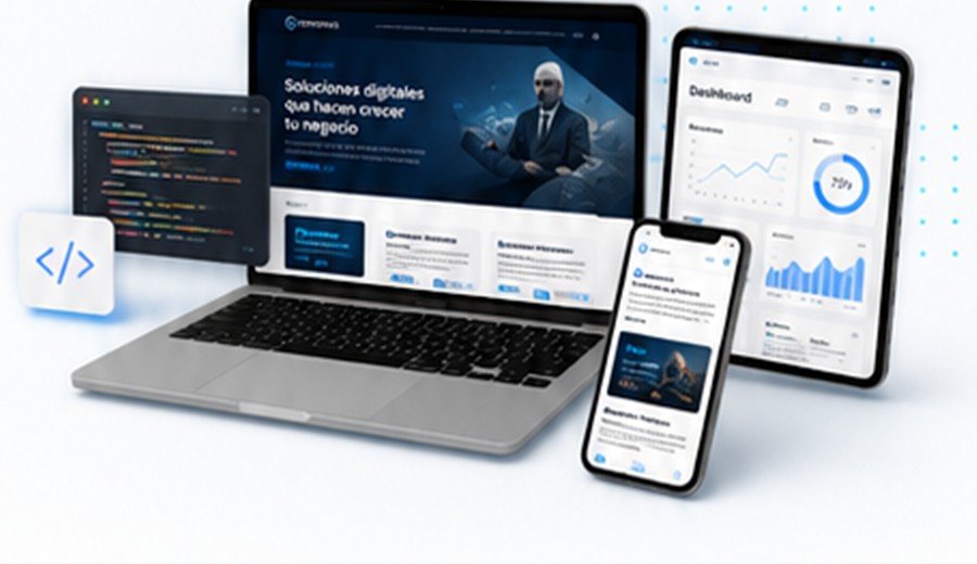 Mockups de proyectos web y paneles digitales